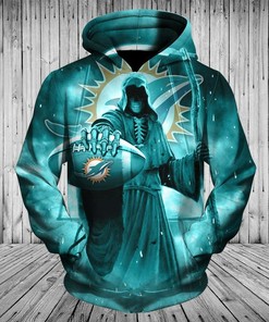 Miami Dolphins Death Skull All Over Print 3D Hoodie
