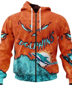 Miami Dolphins Devil Eyes All Over Print 3D Hoodie Gifts For Fans