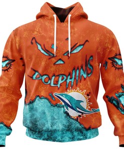 Miami Dolphins Devil Eyes All Over Print 3D Hoodie Gifts For Fans