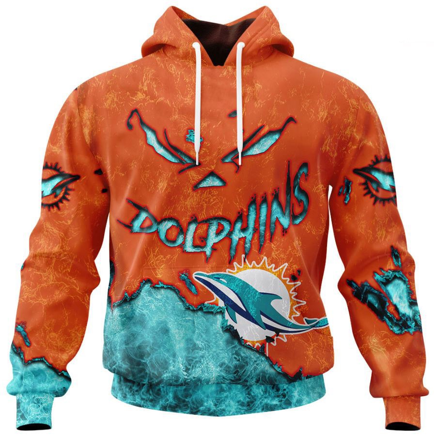 Miami Dolphins Devil Eyes All Over Print 3D Hoodie Gifts For Fans