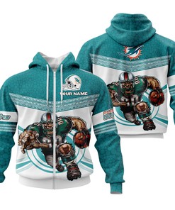 Miami Dolphins Fathead Mascot All Over Print 3D Hoodie For Fans