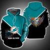 Miami Dolphins Fire Eagle 3D Print Hoodie With All Over Print