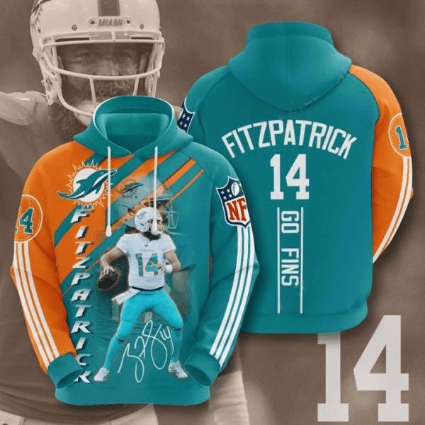 Miami Dolphins Fitzpatrick 3D T Shirt Hoodie Full Print - Wear Your Love For Fitzpatrick And The Team