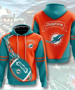 Miami Dolphins Flame Balls Graphic Hoodie - Add Some Heat To Your Fan Gear