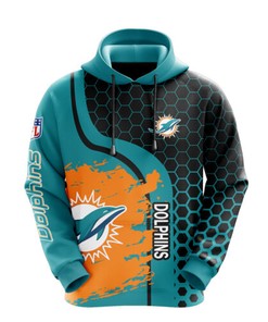 Miami Dolphins Football All Over Print 3D Hoodie Casual