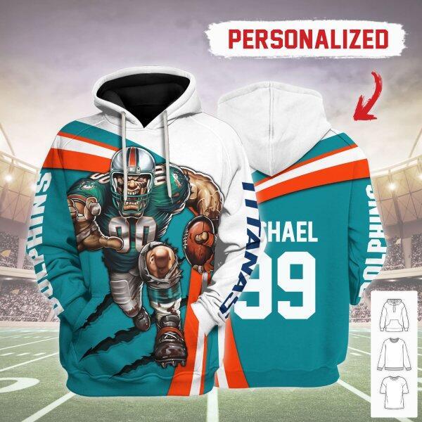 Miami Dolphins Football Team 3D Hoodie Apparel