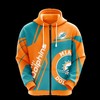 Miami Dolphins Gift For Fans - 3D Printed Zip-Up Hoodie 