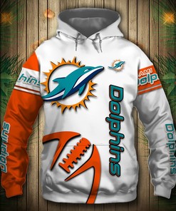 Miami Dolphins Graphic Balls Zip Hoodie Pullover All Over Print 3D Hoodie