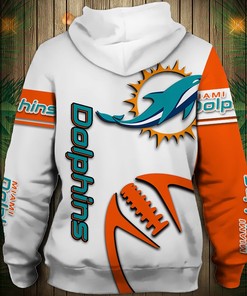 Miami Dolphins Graphic Balls Zip Hoodie Pullover All Over Print 3D Hoodie