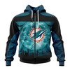 Miami Dolphins Halloween Custom Name & Number All Over Print 3D Hoodie Gifts For Fans