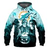 Miami Dolphins Halloween Horror Night All Over Print 3D Hoodie Gift For Fans