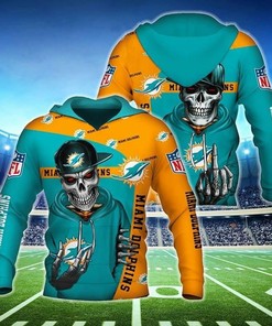 Miami Dolphins Hip Hop Skull 3D Hoodie - A Unique Addition To Your Fan Gear