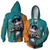Miami Dolphins Jack Skellington Halloween 3D Printed Zip Hoodie - The Ultimate Halloween Fan Gear 