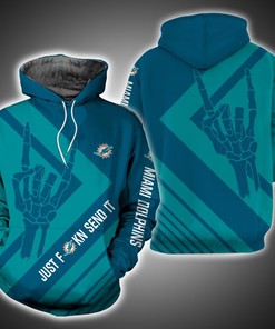 Miami Dolphins Just Send It 3D Printed Hoodie - All Over Print Hoodies For Women