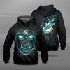 Miami Dolphins Lava Skull 3D All Over Print Hoodie