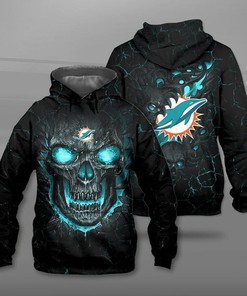 Miami Dolphins Lava Skull 3D All Over Print Hoodie