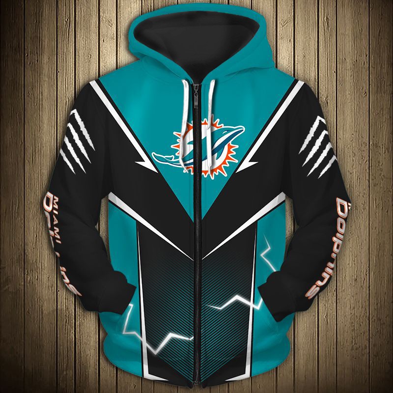 Miami Dolphins Lightning Graphic Hoodie - Amp Up Your Look With Some Electricity