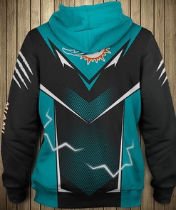 Miami Dolphins Lightning Graphic Hoodie - Amp Up Your Look With Some Electricity