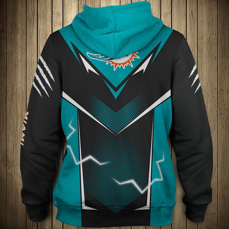 Miami Dolphins Lightning Graphic Hoodie - Amp Up Your Look With Some Electricity