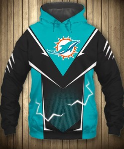 Miami Dolphins Lightning Graphic Hoodie - Amp Up Your Look With Some Electricity
