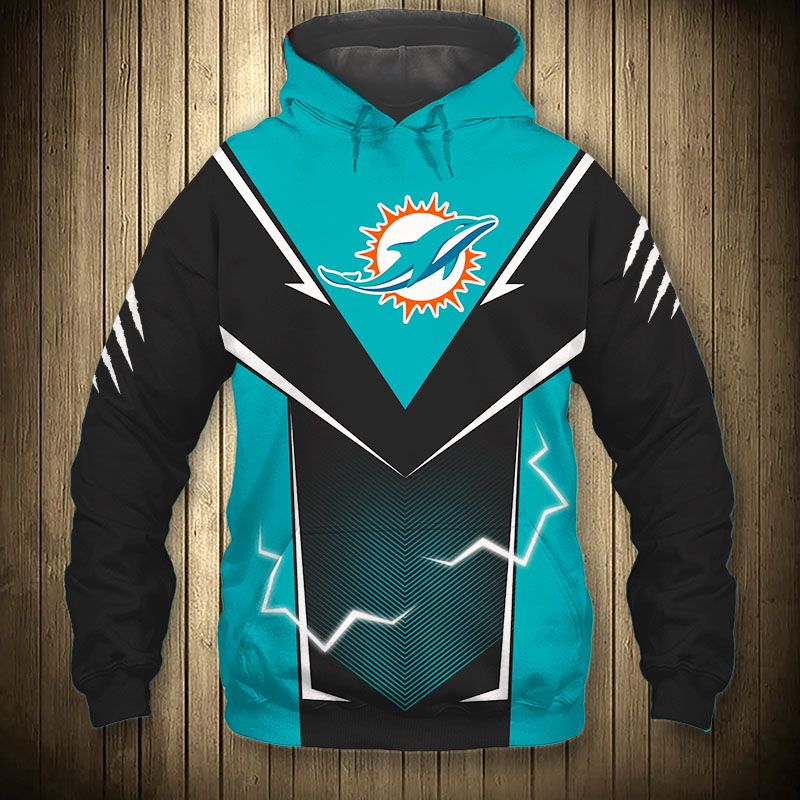 Miami Dolphins Lightning Graphic Hoodie - Amp Up Your Look With Some Electricity