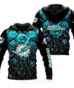 Miami Dolphins Limited Edition 3D Floral All Over Print Hoodie
