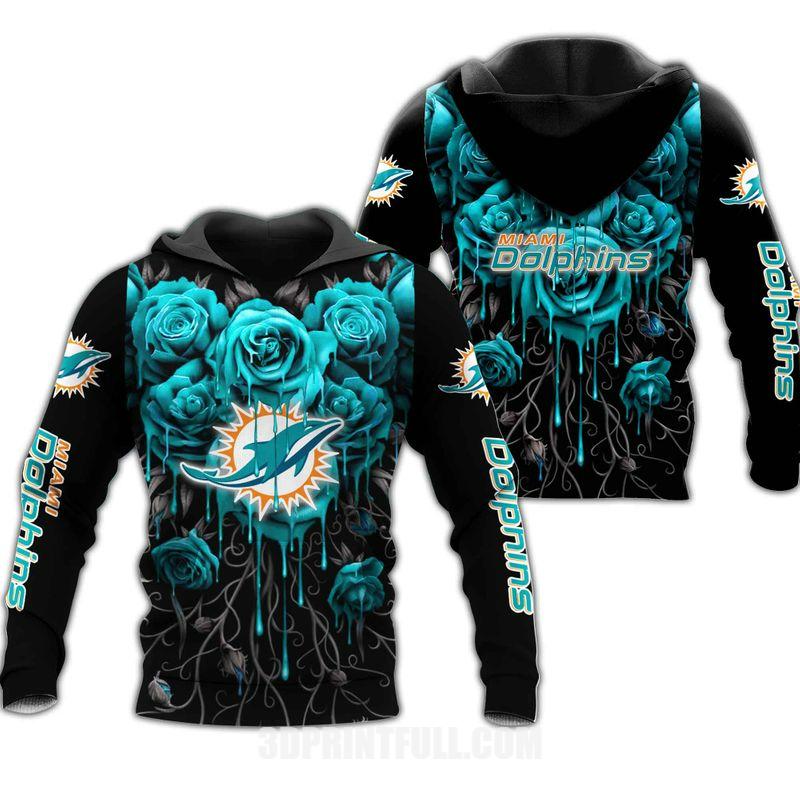 Miami Dolphins Limited Edition 3D Floral All Over Print Hoodie