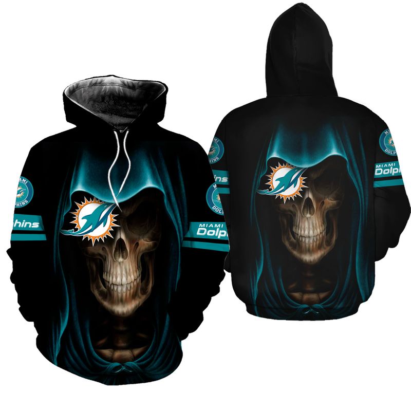 Miami Dolphins Limited Edition 3D Skull Hoodie