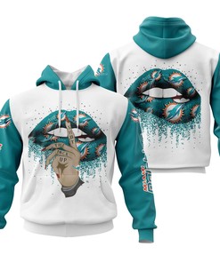 Miami Dolphins Lips Hoodie For Fans - Add Some Fun To Your Fan Gear