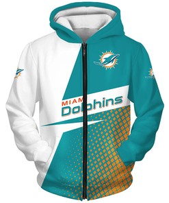 Miami Dolphins Long Sleeve Zip Hoodie For Fan - Stay Comfortable And Stylish