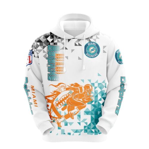 Miami Dolphins Nfl 3D Printed Zip-Up Hoodie With All Over Print Design - Perfect Fan Gift