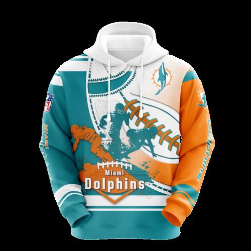 Miami Dolphins Nfl All Over Print Zip-Up Hoodie - Perfect Fan Gifts