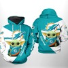 Miami Dolphins Nfl Baby Yoda Team 3D Printed Hoodie With Unique Zipper Style And All Over Print Design