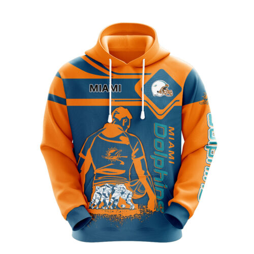 Miami Dolphins Nfl Fan Gift - Custom All Over Print Zip Hoodie With 3D Graphic Design