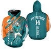 Miami Dolphins Nfl Fitzpatrick 14 Go Fins Limited Edition Full 3D Hoodie - Celebrate Fitzpatrick And The Team 