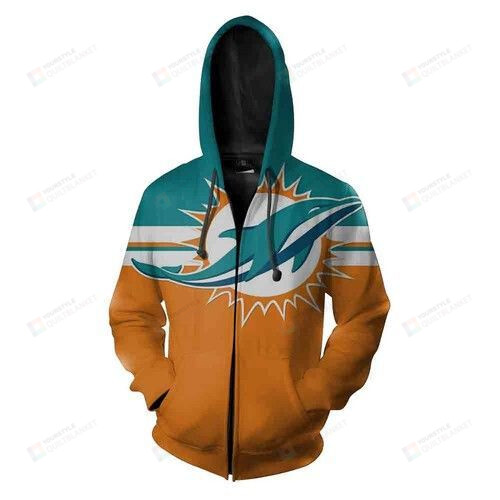 Miami Dolphins Nfl Football 3D All Over Print Hoodie, Zip-Up Style With Customization Option