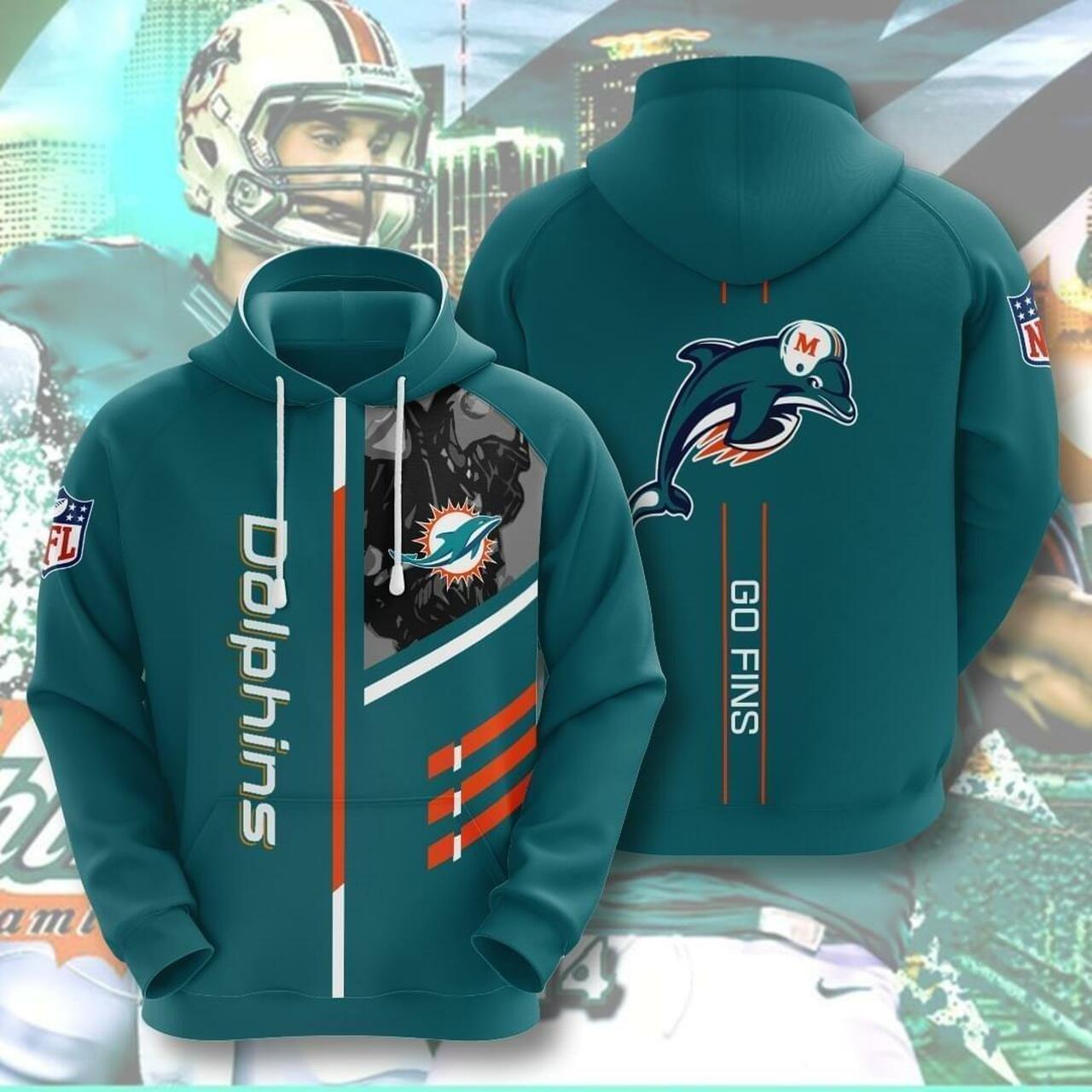 Miami Dolphins Nfl Football All Over Print 3D Zip-Up Hoodie - Stay Warm And Stylish At The Game
