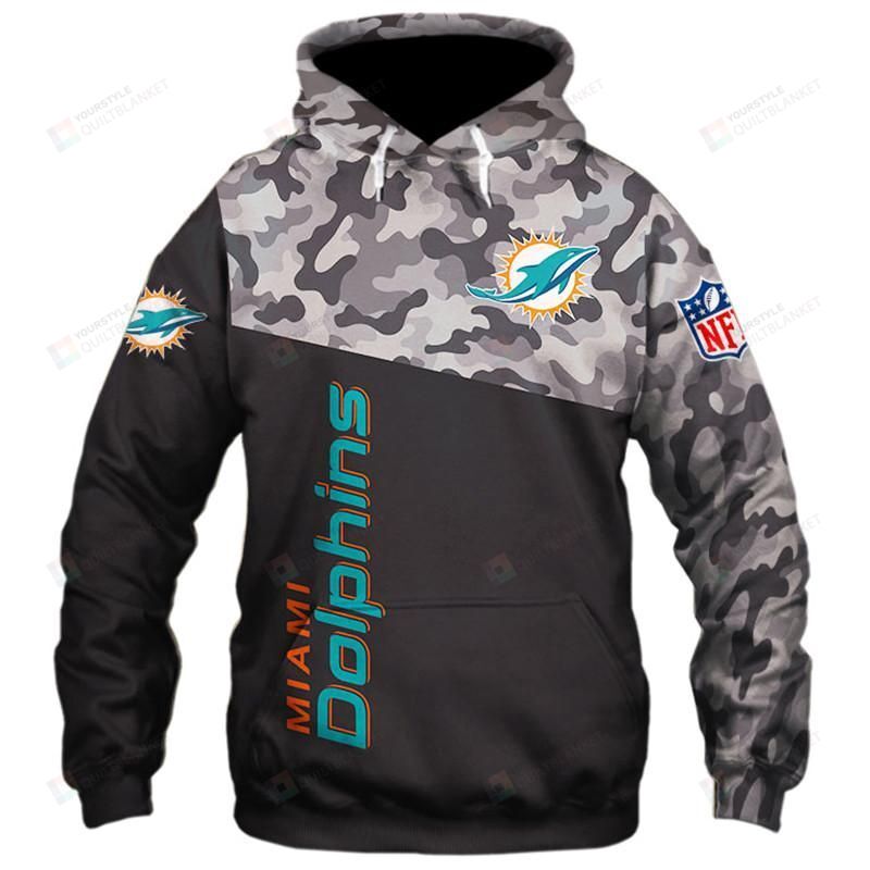 Miami Dolphins Nfl Military 3D All Over Print Hoodie With Front Pocket And Customization Option