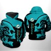 Miami Dolphins Nfl Skull 3D Printed Hoodie - Add Some Edge To Your Fan Gear 