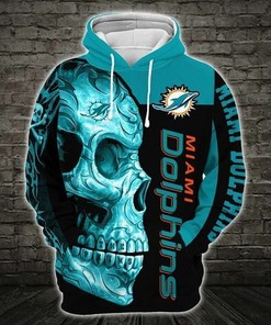 Miami Dolphins Nfl Skull 3D Zip-Up Hoodie - Stay Stylish On Game Day