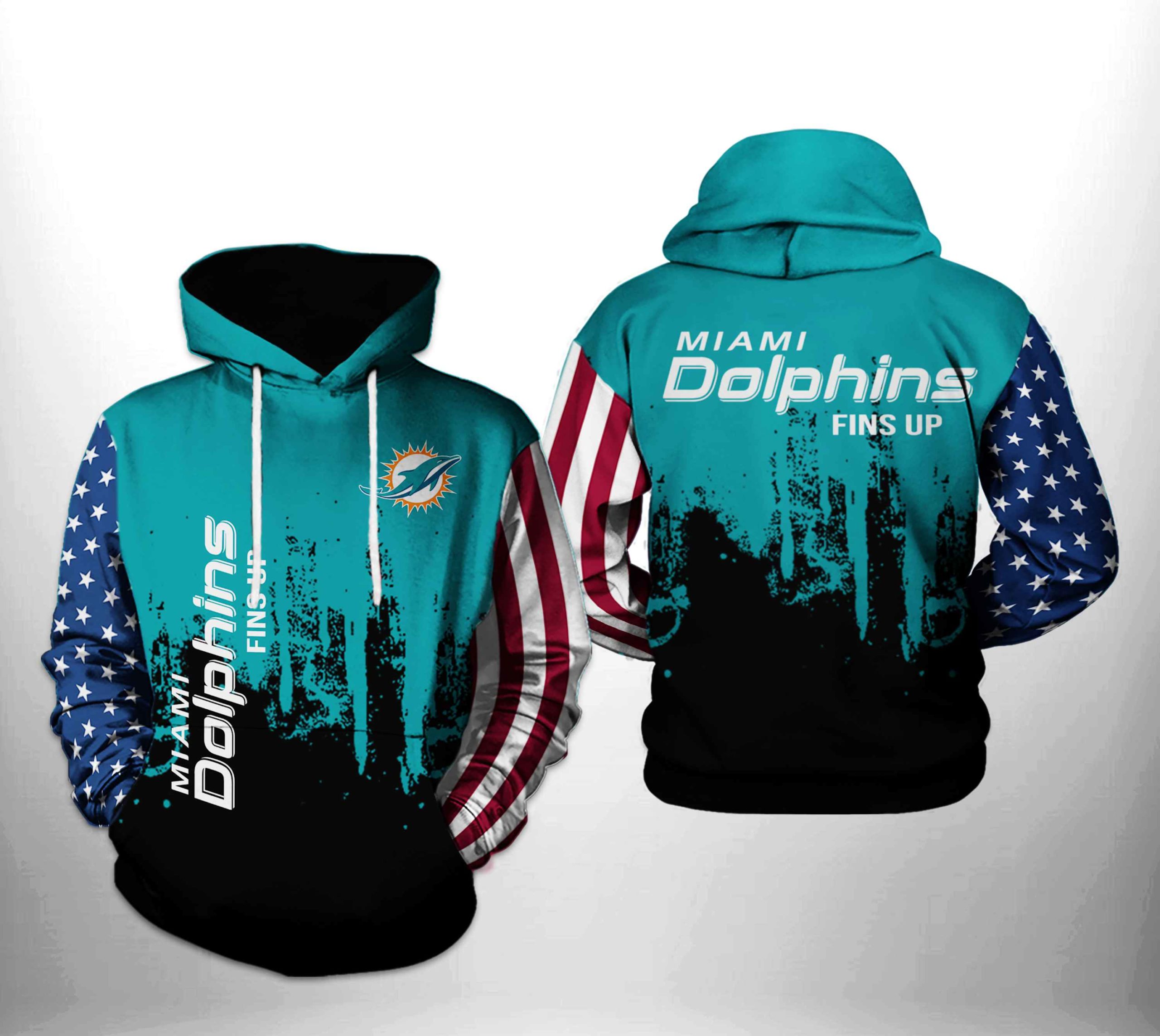 Miami Dolphins Nfl Team Us 3D Printed Hoodie With Unique Zipper Style And All Over Print Design
