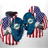 Miami Dolphins Nfl Us Flag Team 3D All Over Print Hoodie, Zip-Up Style With Customization Option