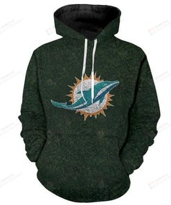 Miami Dolphins Official All Over Print Hoodie With Unique 3D Effect - Great Gift For Fans