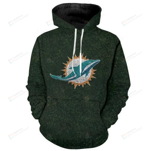Miami Dolphins Official All Over Print Hoodie With Unique 3D Effect - Great Gift For Fans