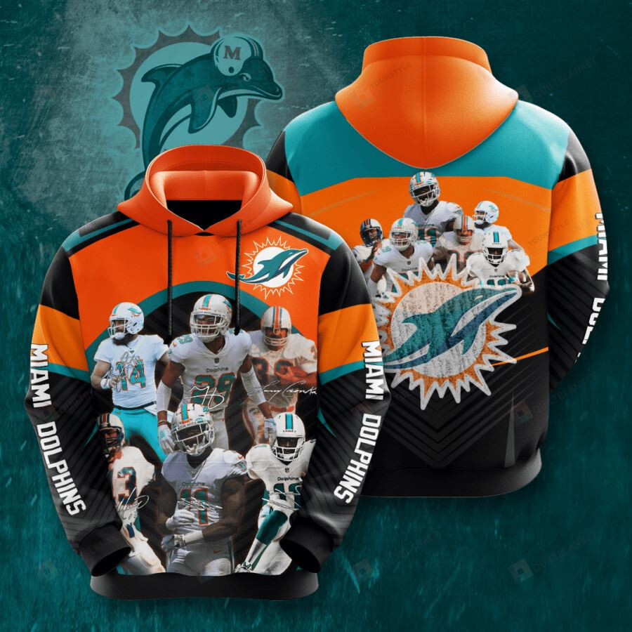 Miami Dolphins Official Zip-Up Hoodie With Unique Printful Design - Perfect For Gifting