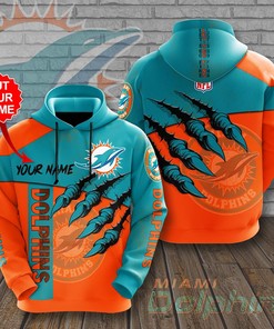Miami Dolphins Personalized Custom Your Name All Over Print 3D Hoodie