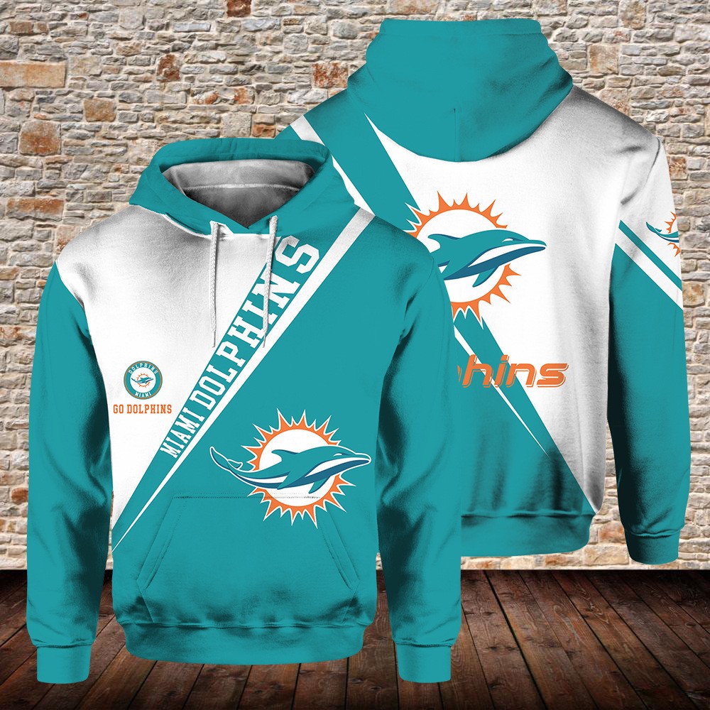 Miami Dolphins Pocket Pullover 3D Hoodie With Print In 3D