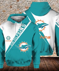 Miami Dolphins Print Pocket Pullover All Over Print 3D Hoodie