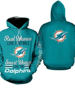 Miami Dolphins Real Women Love Football Smart Women Love The Miami Dolphins Hoodie