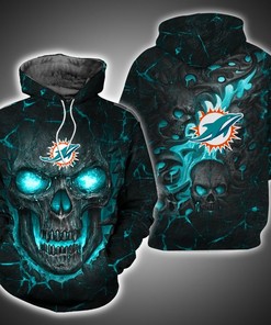 Miami Dolphins Skull 3D Print Hoodie - Perfect For Nfl Fans